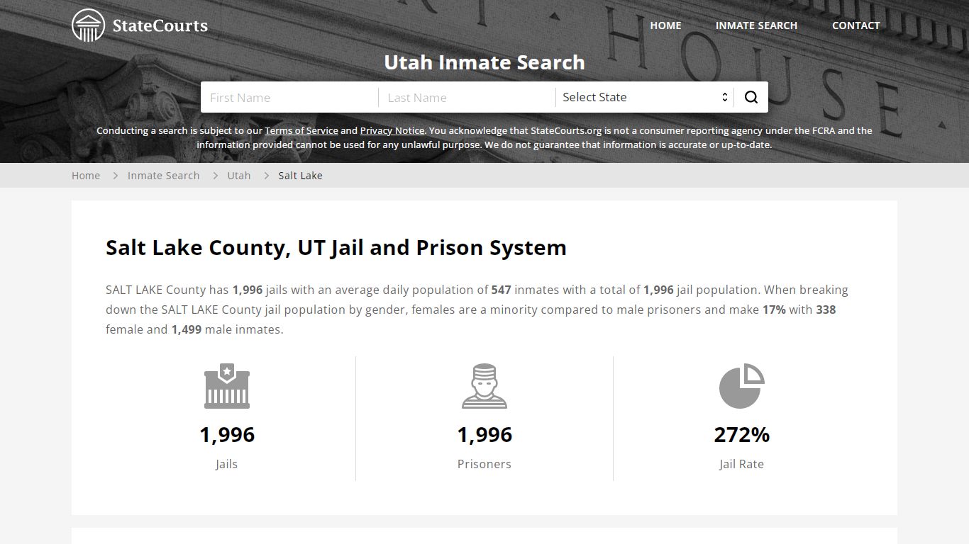 Salt Lake County, UT Inmate Search - StateCourts